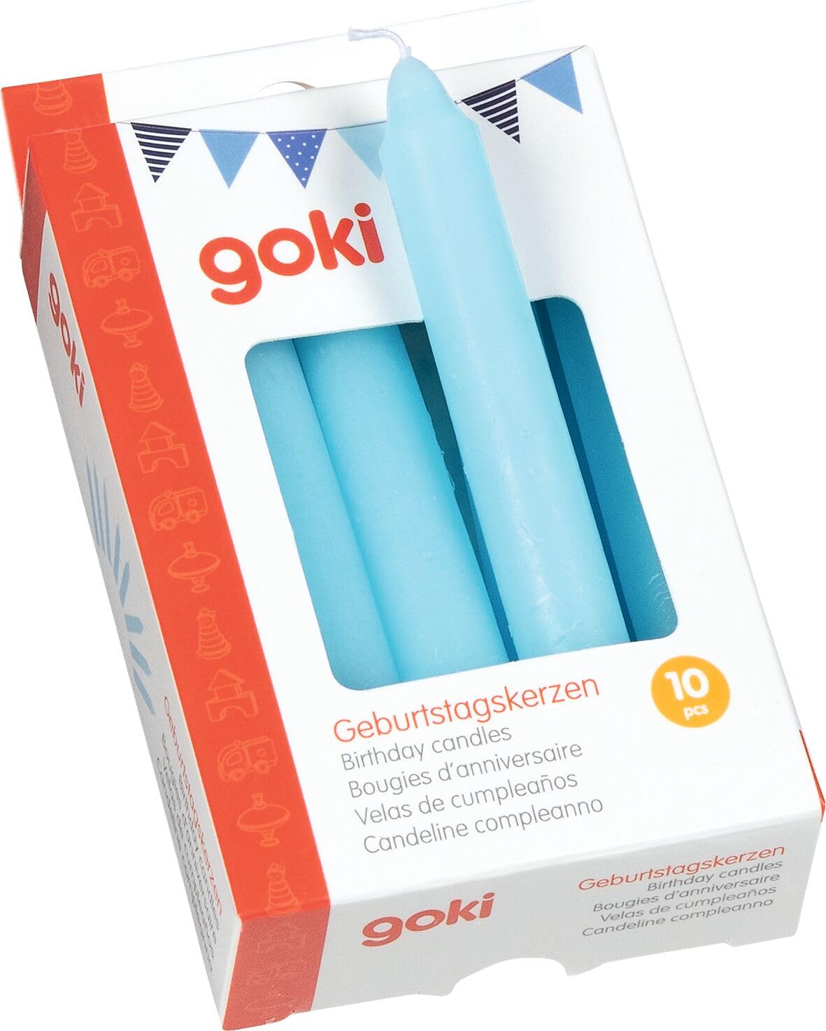 Goki Birthday Candles Set for GK 106/GK 108/55985/60975, Blue