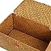 DOKOT Rectangular Handwoven Seagrass Storage Basket with Lid for Shelves and Home Organizer Bin, (M (12