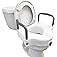Carex 4.5 Inch Raised Toilet Seat with Arms - for Elongated Toilets, Elevated Toilet Riser with Removable Padded Handles, Eas