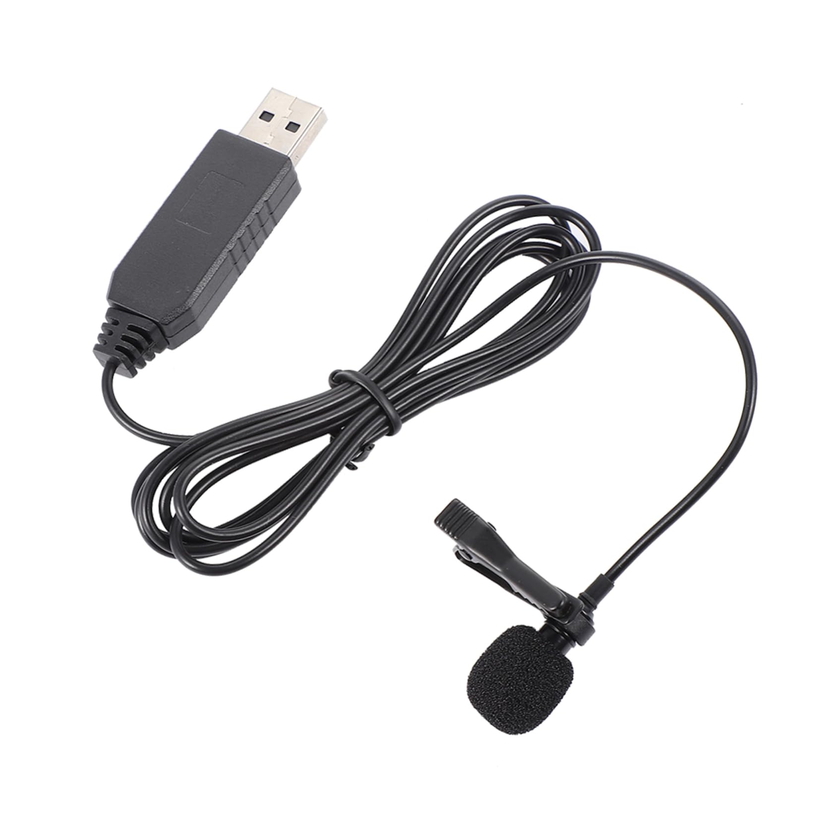KOMBIUDA Omnidirectional Clip Microphone for Computer USB Lavalier Mic with Sound Pickup for Video Chat Recording Streaming and Conferences