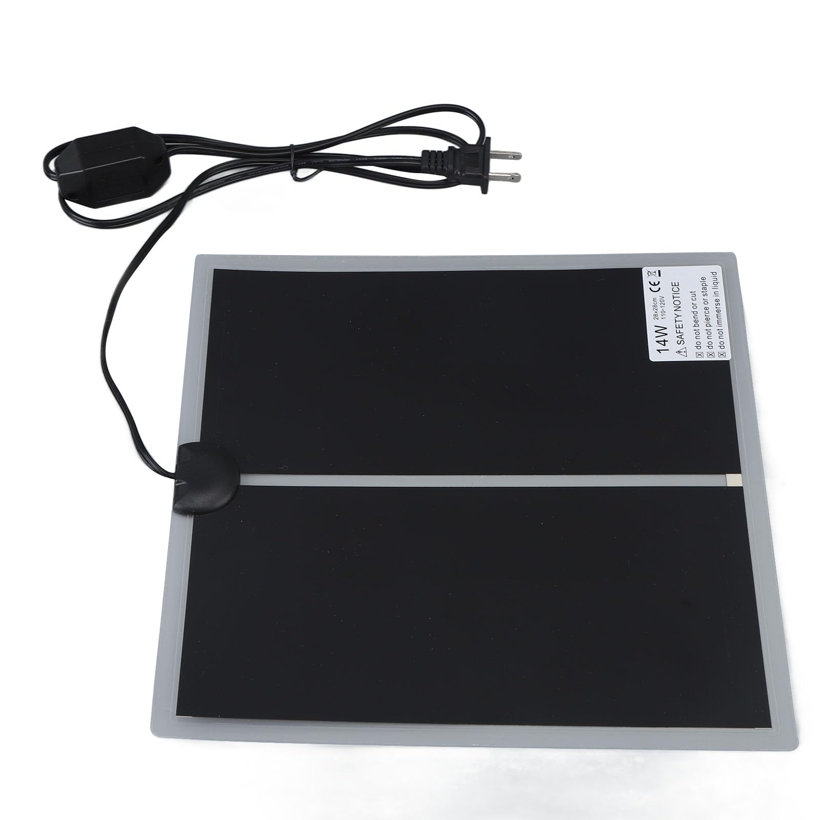 Pet Heating Pad, Adjustable Temperature Rapid Heating Reptile Terrarium Heat Pad 110 to 120V for Home (14W)