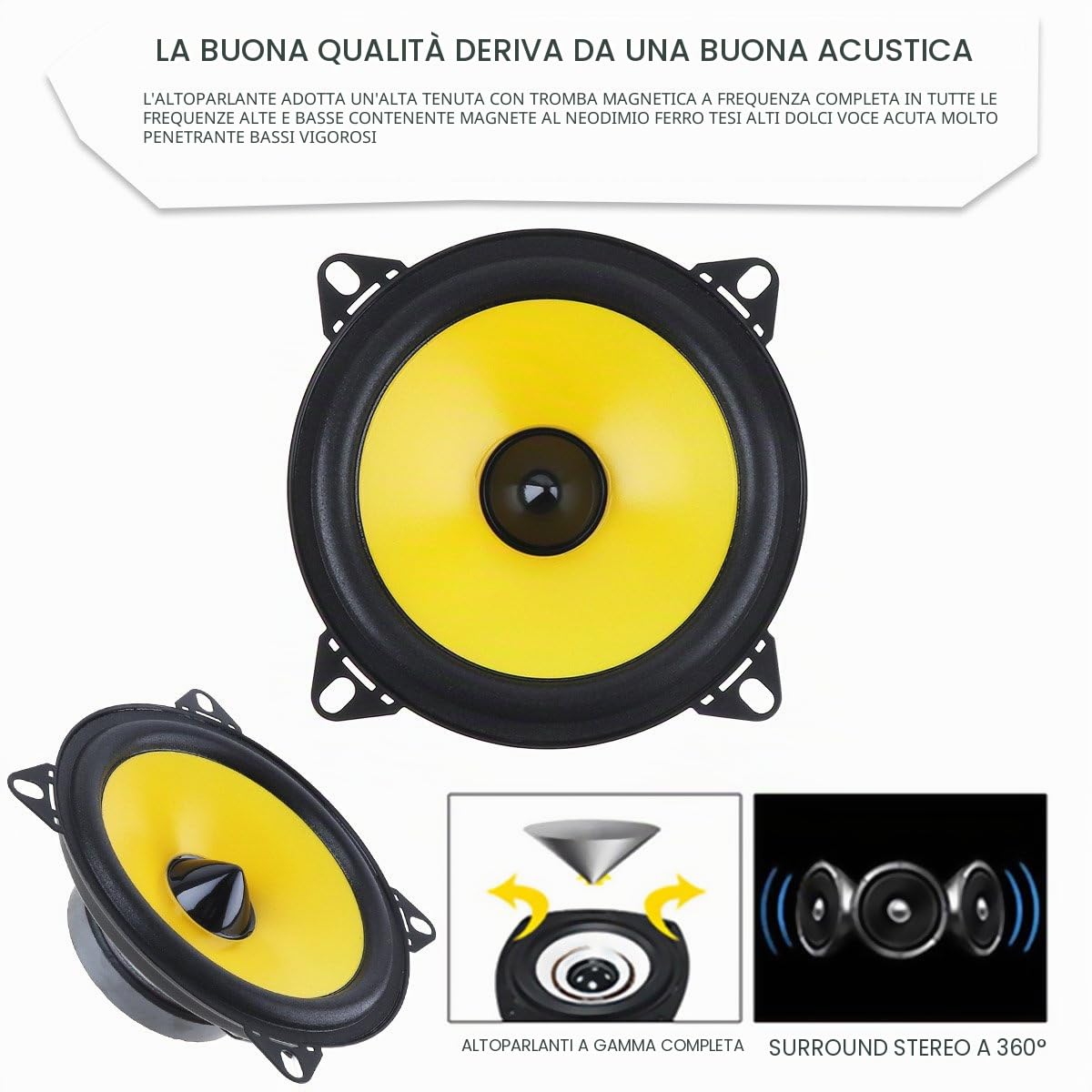 2 pz 4 "10CM 60 W 2-Way Gamma Completa di Frequenza Car Audio Stereo Speaker Car Speaker Altoparlante Automobile