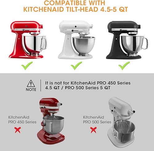 Miniatura 2 de Aieve Alfombrilla deslizante para batidora KitchenAid de 4.5 a 5 cuartos de galón, cabezal inclinable, bandeja deslizante de acrílico con parte