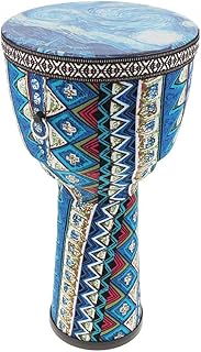 Tambores Djembe Africano de 8,5 Pulgadas, Tela Colorida, Barril ABS, Piel de PVC, Tambor de Mano para niños, Instrumentos de percusión (Azul)