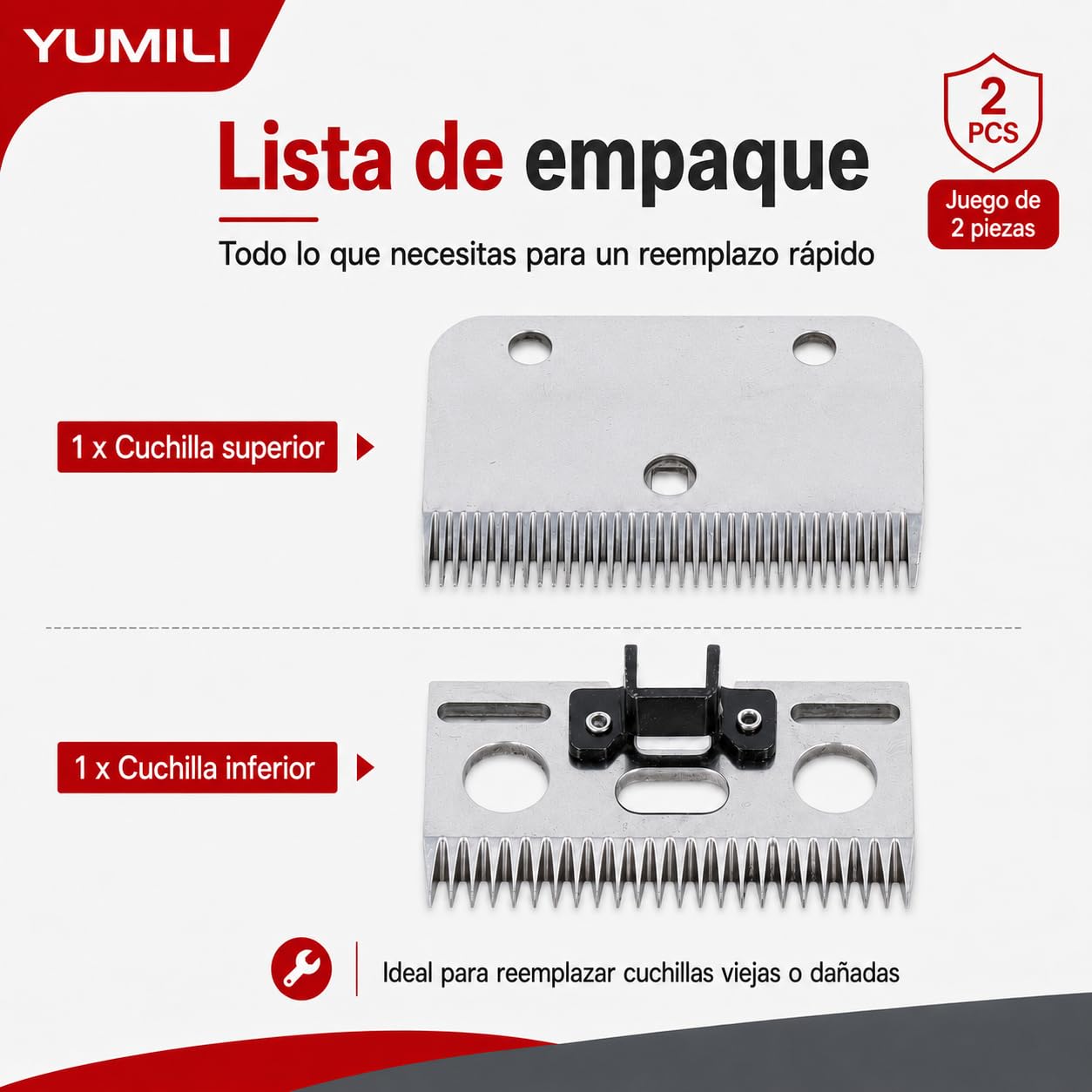 Cuchillas de Esquiladora Caballos, 35 Dientes Horse Clipper Blade, Juego de Repuesto para Esquiladoras de Caballos de Carburo, para Caballos, Vacas, Cabras, Otros Animales con Pelaje Grueso, Diseñadas