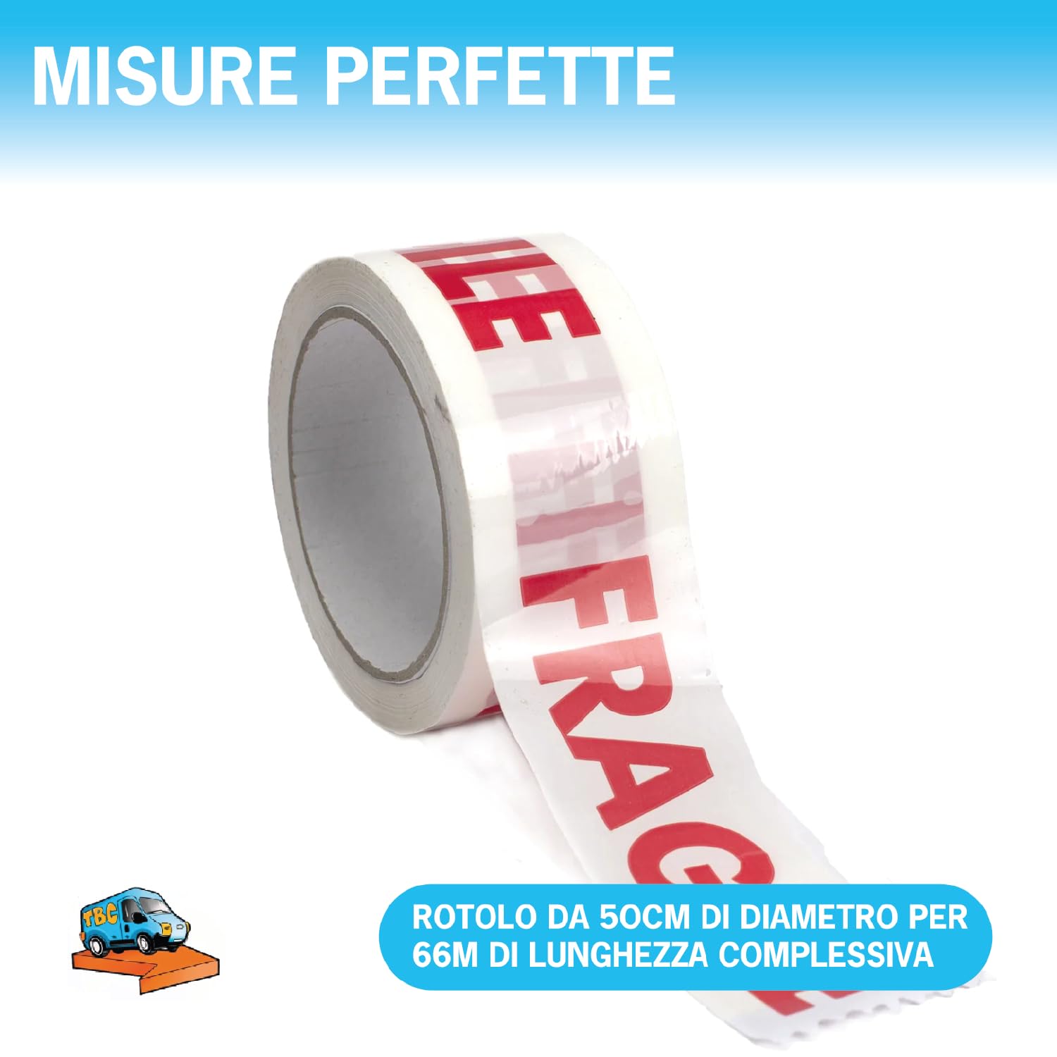 36 Rotoli Nastro Adesivo Silenzioso da Imballaggio Resistente 66m x 50mm, Nastro Fragile per Scatole Trasloco e Spedizioni, per Ufficio e Magazzino (36, Fragile)