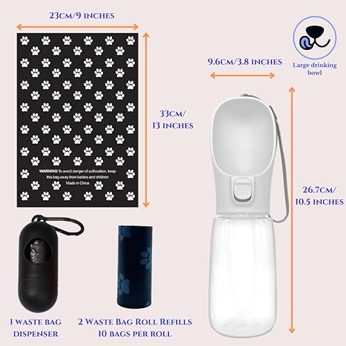 Miniatura 7 de Botella de agua para perros, botella de agua de viaje a prueba de fugas, dispensador de agua para perros sin BPA, ligera y conveniente para