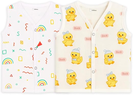 Kidbea® Newborn Baby Jhabla Unisex – Organic Cotton Muslin Shirt | Soft &amp; Breathable Summer Wear for Boys &amp; Girls | Cute P...
