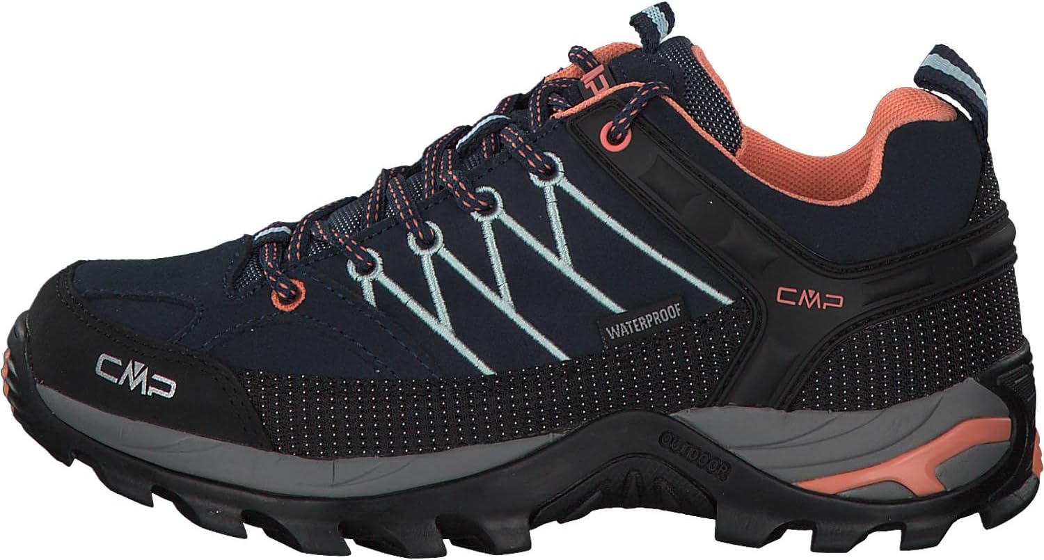 CMP Damen Rigel Low Wmn Shoe Wp Trekking-& Wanderhalbschuhe, B Blue Jade Peach, 7.5 UK