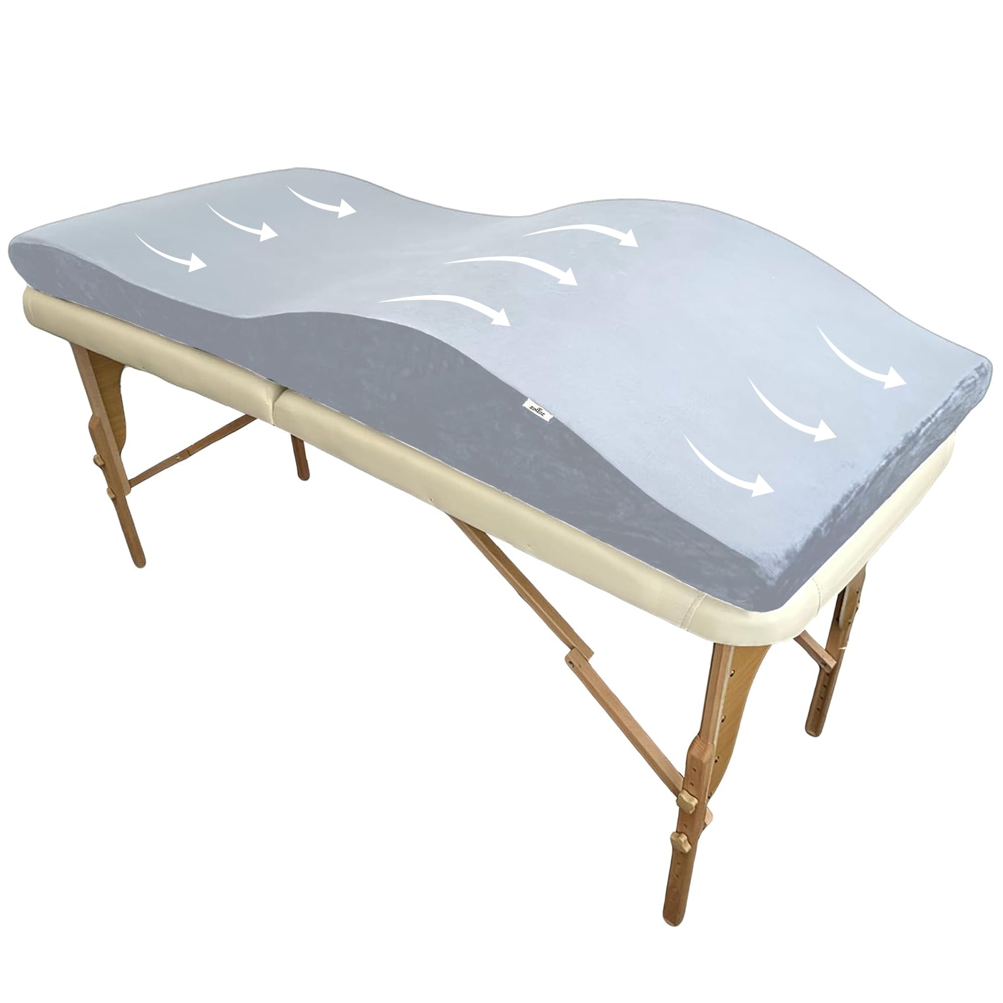 Xolloz Curvy Massage Bed Topper | High Density Foam Lash Bed Cushion with Soft Touch Short Plush and Ergonomic Design | Excellent Topper for a Beauty Salon (Gray, 28 inch (71 cm))-image-38