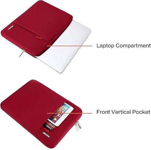 Vista 273 de MOSISO Funda vertical de poliéster con bolsillo para laptop de 15 pulgadas, para MacBook Air 15 M4 A3241, M3 A3114 y M2 A2941 de 2025, 2024 y 2023