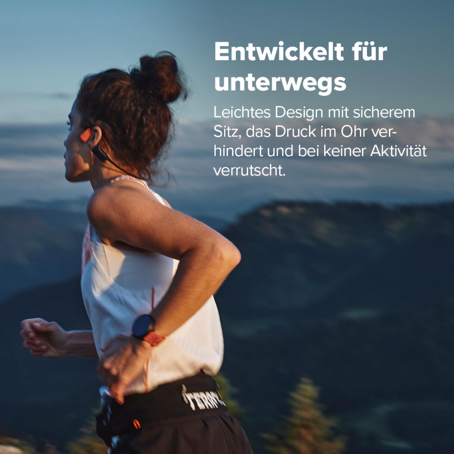 SUUNTO Wing 2 Knochenschall Kopfhörer, Open-Ear Sport Ohrhörer, IP66 Wasserdicht, Bis zu 36 Std Akkulaufzeit mit Powerbank, LED Leuchte für Sicherheit, Robustes Mikrofon für Deutliche Anrufe