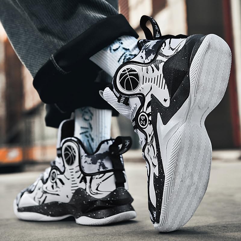 [LUUSMM] バスケットシューズ バッシュ ジュニア バスケットボールシューズ メンズ ハイカットスニーカー 大人 滑り止め スポーツ靴 おしゃれ 履きやすい 人気 運動靴 厚底 体育館シューズ アウトドア 日常着用