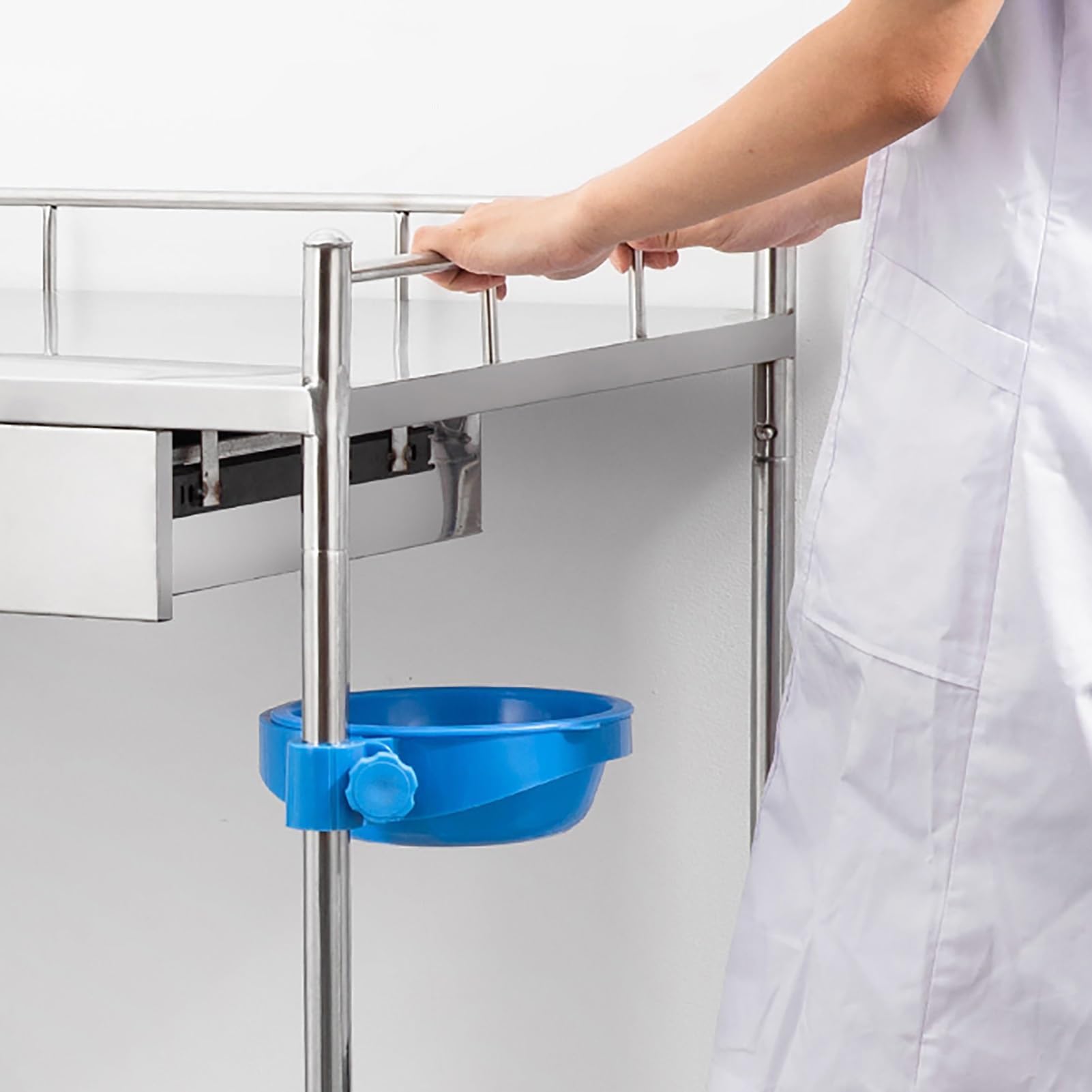 Carrello Da Laboratorio A 2 Ripiani In Acciaio Inossidabile, Con Due Cassetti, Carrelli Di Servizio Per Attrezzature, Carrelli Per Laboratori Odontoiatrici Con Ruote Commerciali,per Ufficio,ristorante