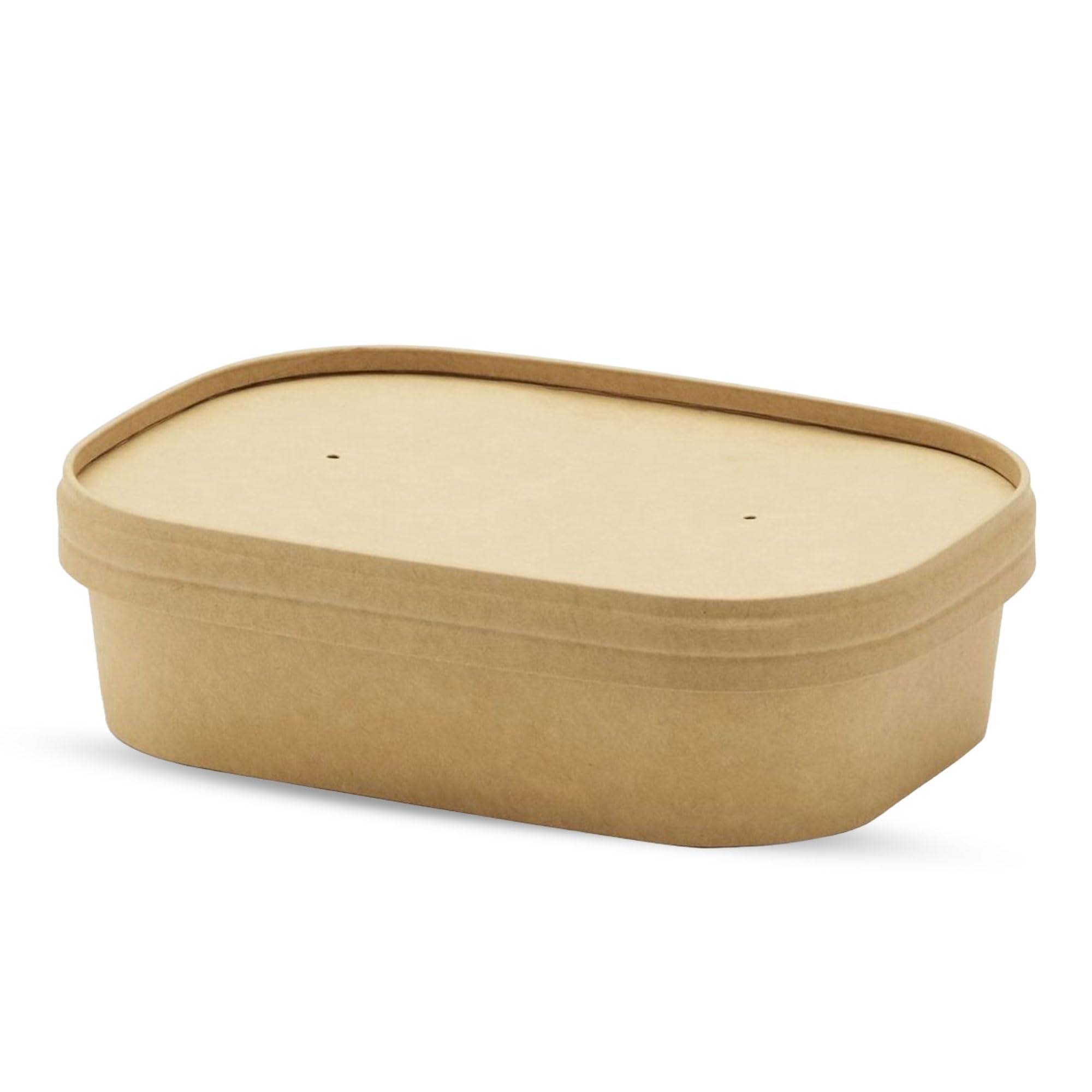 CHEF ROYALE 20 x 500ml Kraft Food Storage Container with Lids Food Prep Takeaway Container with Kraft Airtight Lids Heavy Duty Rectangular Stackable Ideal for Takeaway (20, 500ml)