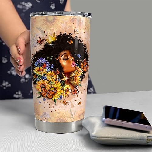 Miniatura 6 de SANDJEST Regalo cristiano para mujer, vaso cristiano bíblico de 20 onzas, vasos aislados de acero inoxidable, taza de café para mujer negra, regalos