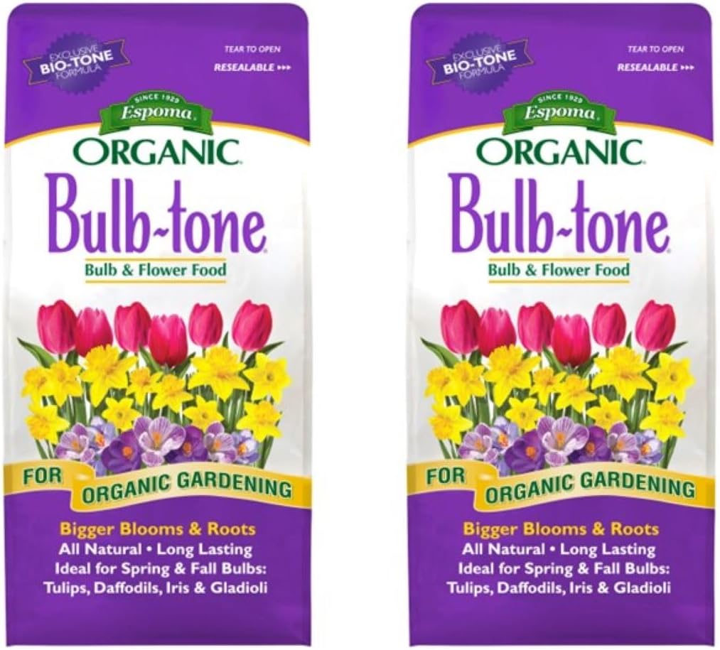 Espoma Organic Bulb-Tone 3-5-3 Natural & Organic Fertilizer and Plant Food for All Spring and Fall Bulbs. 4 lb. Bag. Use for Planting & Feeding to Promote Vibrant Blooms - Pack of 2