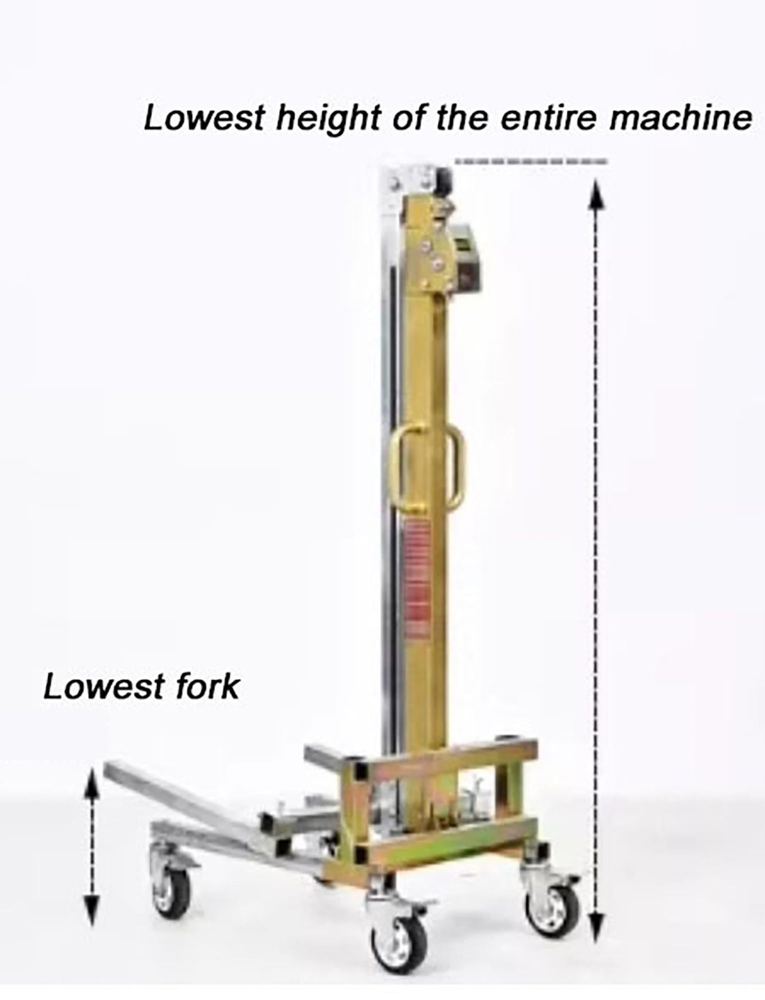 Manueller Palettenstapler 80 kg, Handkurbel-Hebegerät Klappbar, Verzinkter Stahl, Hubhöhe 180/210/250 cm(250cm)