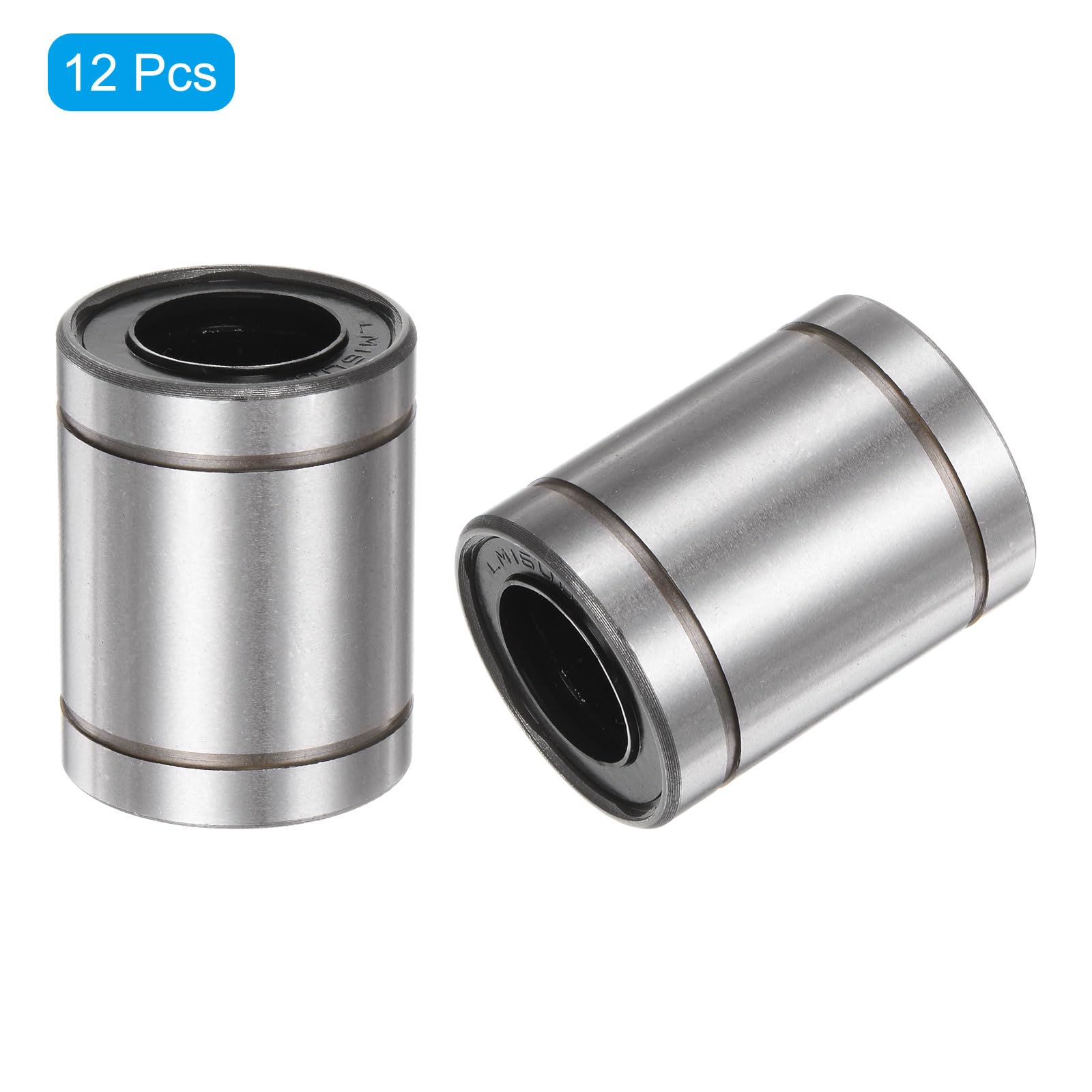 QUARKZMAN 12pz Cuscinetti Lineari a Sfere Lm16Uu, Diametro Foro 16mm, Diametro Esterno 28mm, Lunghezza 37mm, Cuscinetto a Movimento Lineare per Macchine Cnc e Stampanti 3D