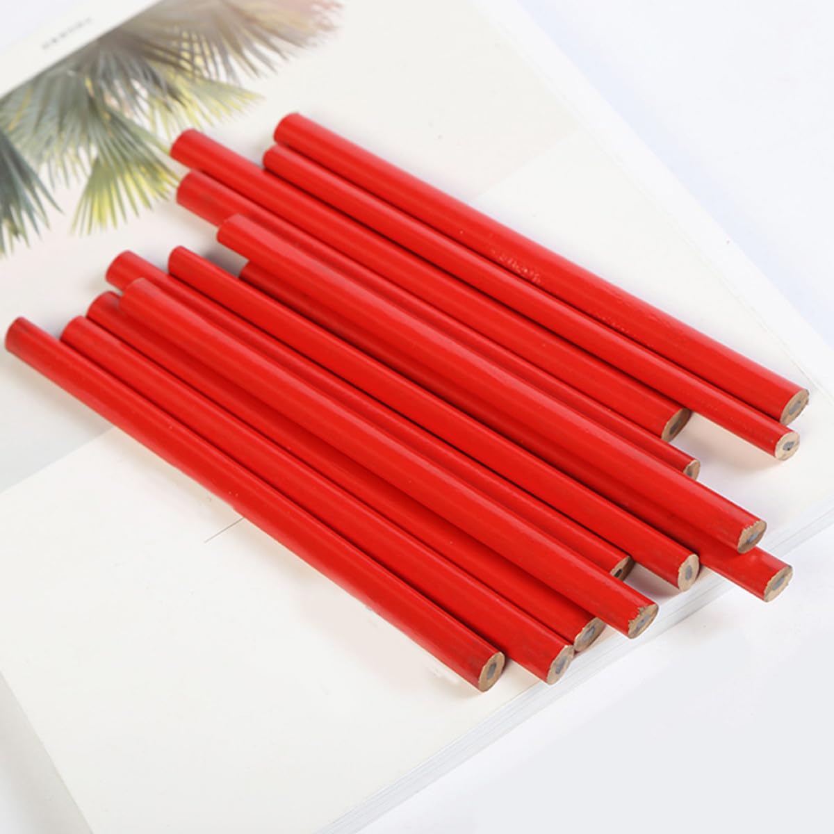 Matite Piatte in Legno 72 Pezzi Per Carpentieri, Marcatore Duro Rosso Antirotolamento Per Lavorazione Del Legno, Set Professionale Per Cantieri e Falegnameria