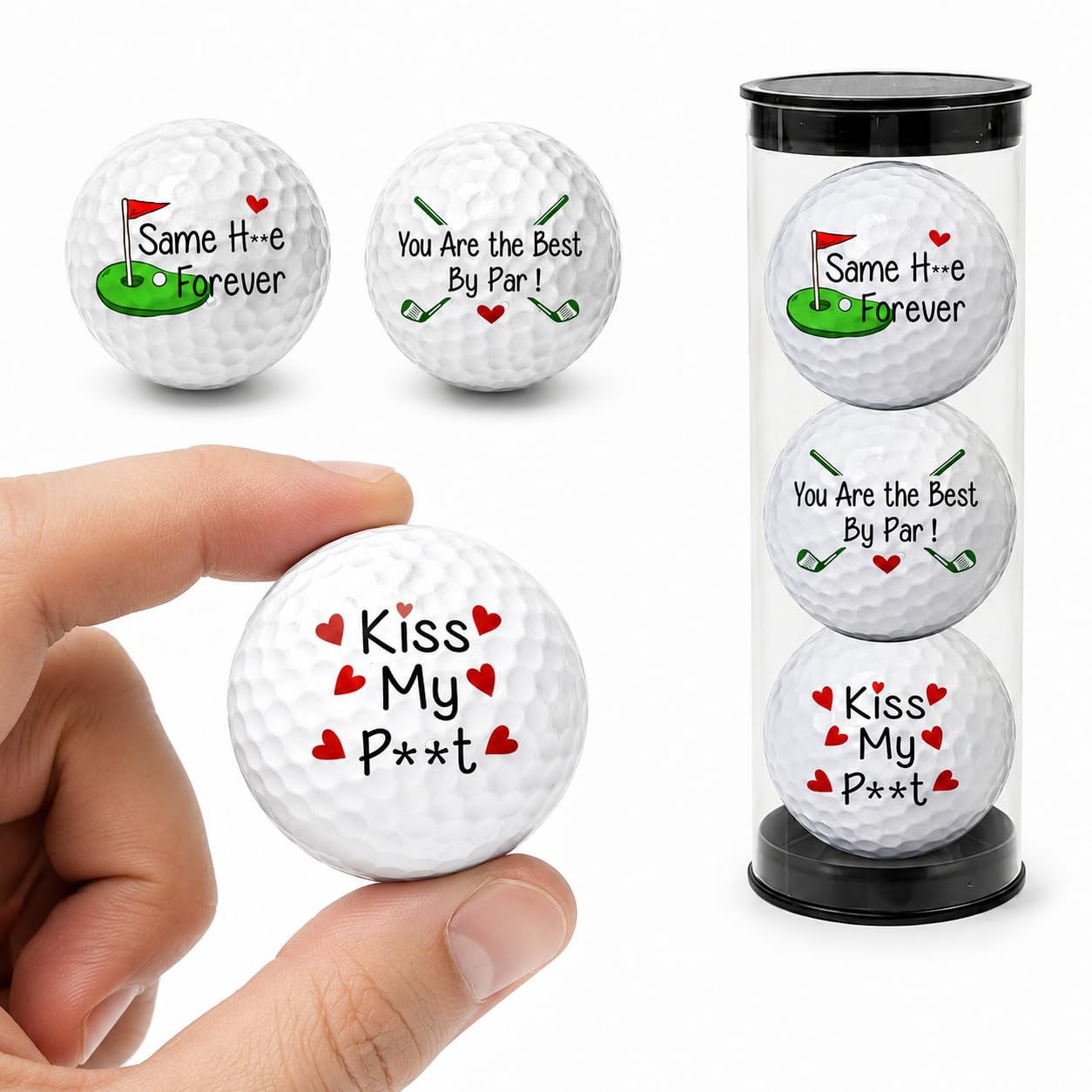 INCOHOIX 3 Pcs Funny Novelty Golf Balls, Naughty Humorous Gifts for Husband