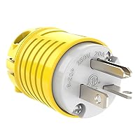 Vista 20 de RVGUARD extremos de cable de extensión macho y hembra, juego de enchufe y conector de repuesto de hoja recta de 15 A 125 V de servicio pesado, tipo