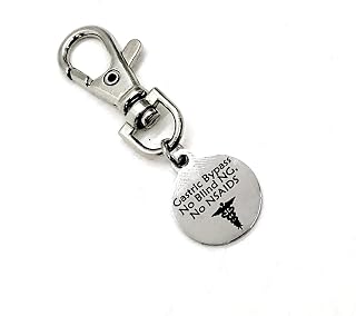 Gastric Bypass Zipper Pull, Gastric Bypass Medical ID Tag, No Blind NG, No NSAIDS, Medical Awareness Tag, Gastric Bypass Medical Awareness