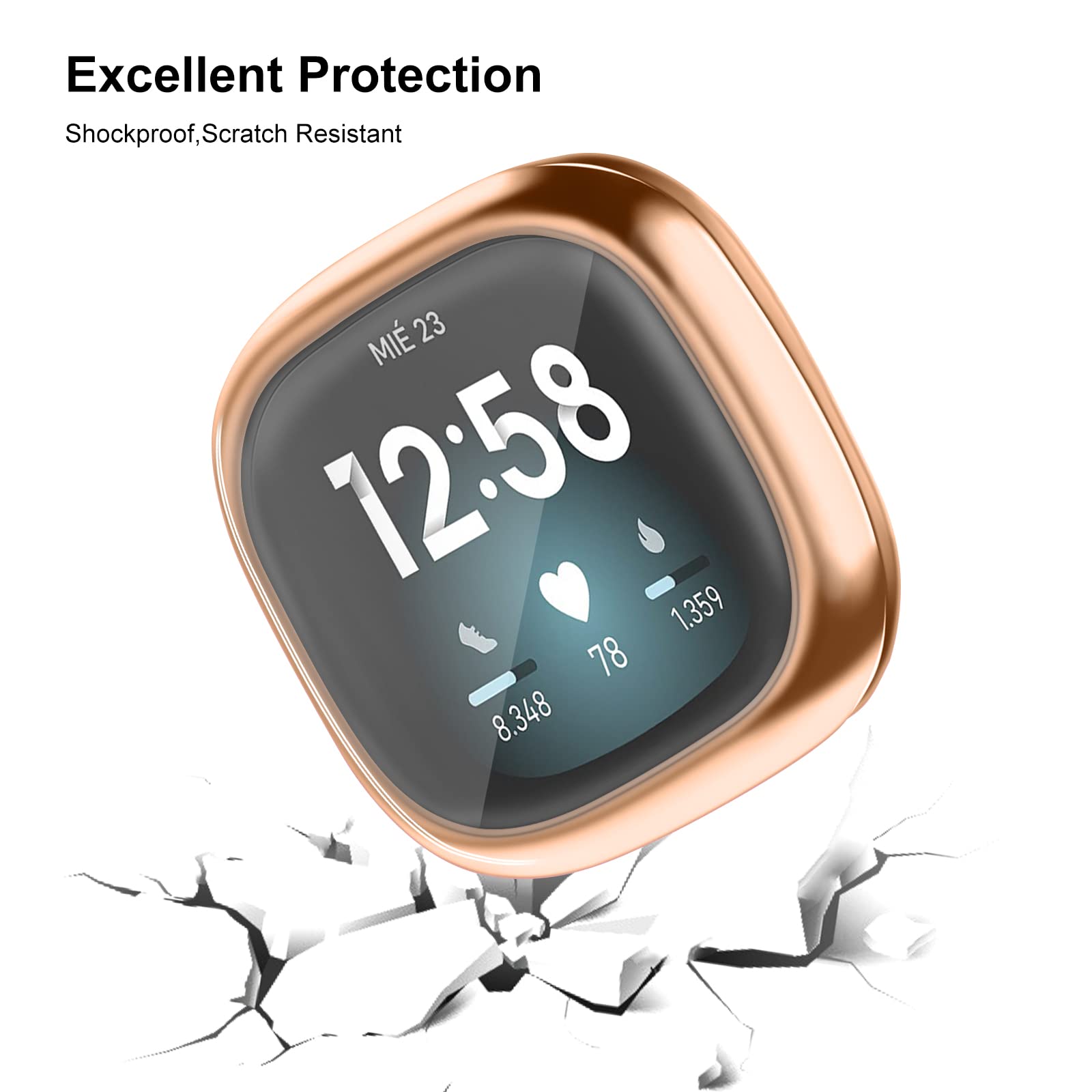 KIMILAR Pellicola Protettiva Compatibile con Fitbit Sense/Fitbit Versa 3 (Non per Versa 2 / Versa/Versa Lite), (2 Pezzi) Protezione Schermo Custodia Compatibile con Fitbit Versa 3 / Fitbit Sense