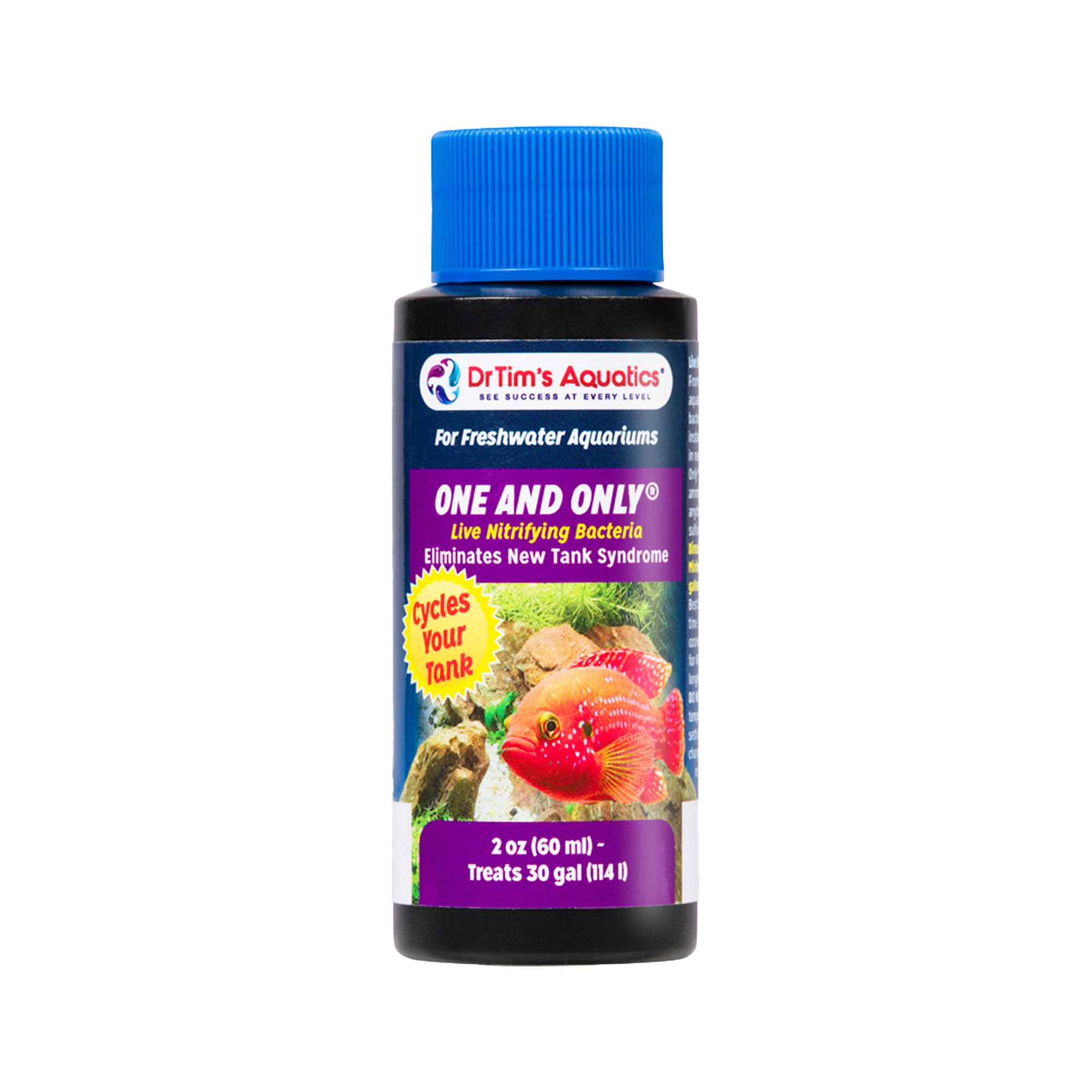 DrTim's Aquatics Reef One & Only Nitrifying Bacteria – For Reef, Nano and Seahorse Aquaria, New Fish Tanks, Aquariums, Disease Treatment – H20 Pure Fish Tank Cleaner – Removes Toxins – 2 Oz. (400)