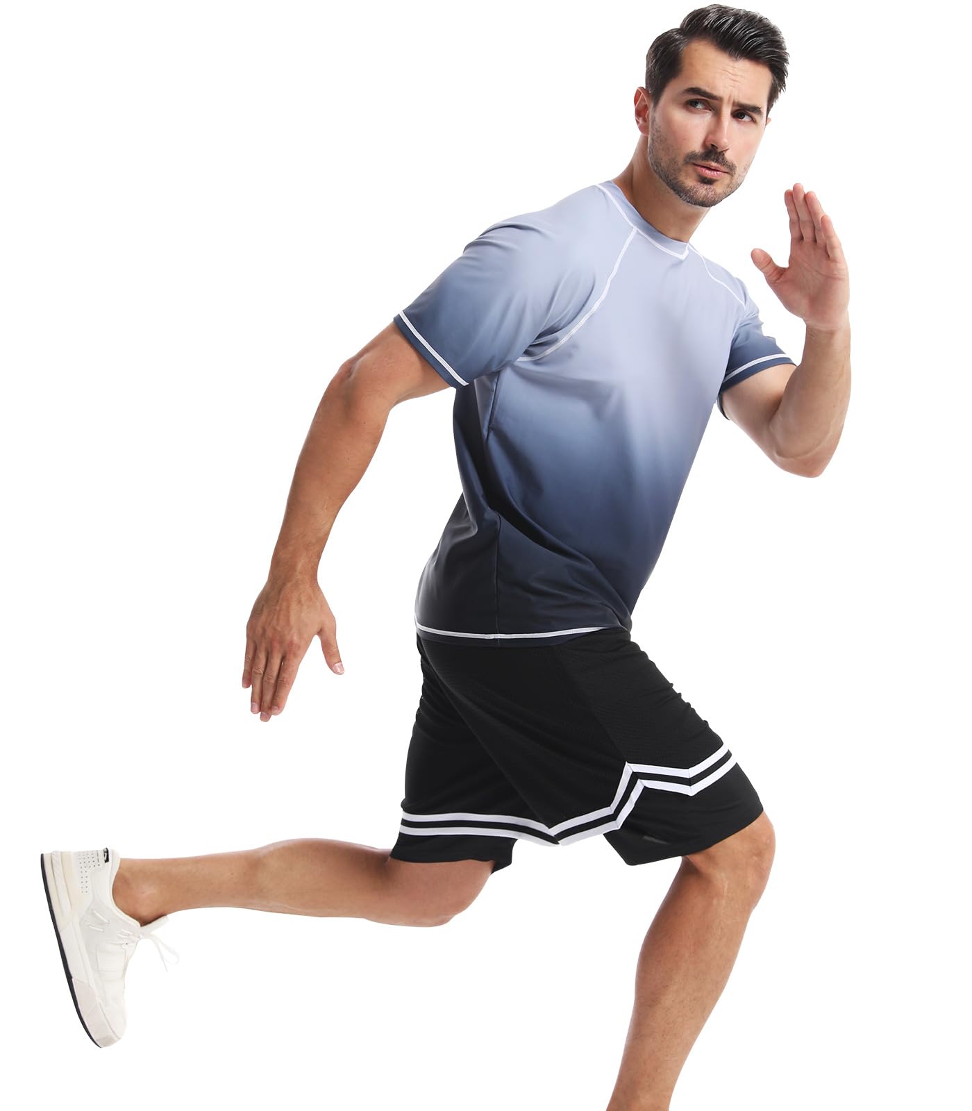 Rashguard pour Homme Séchage Rapide T Shirt Manches Courtes T-Shirt de Bain Anti-UV UPF 50+