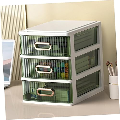 Miniatura 6 de Caja organizadora para maquillaje y papelería, 4 cajones, para escritorio, ahorro de espacio, resistente