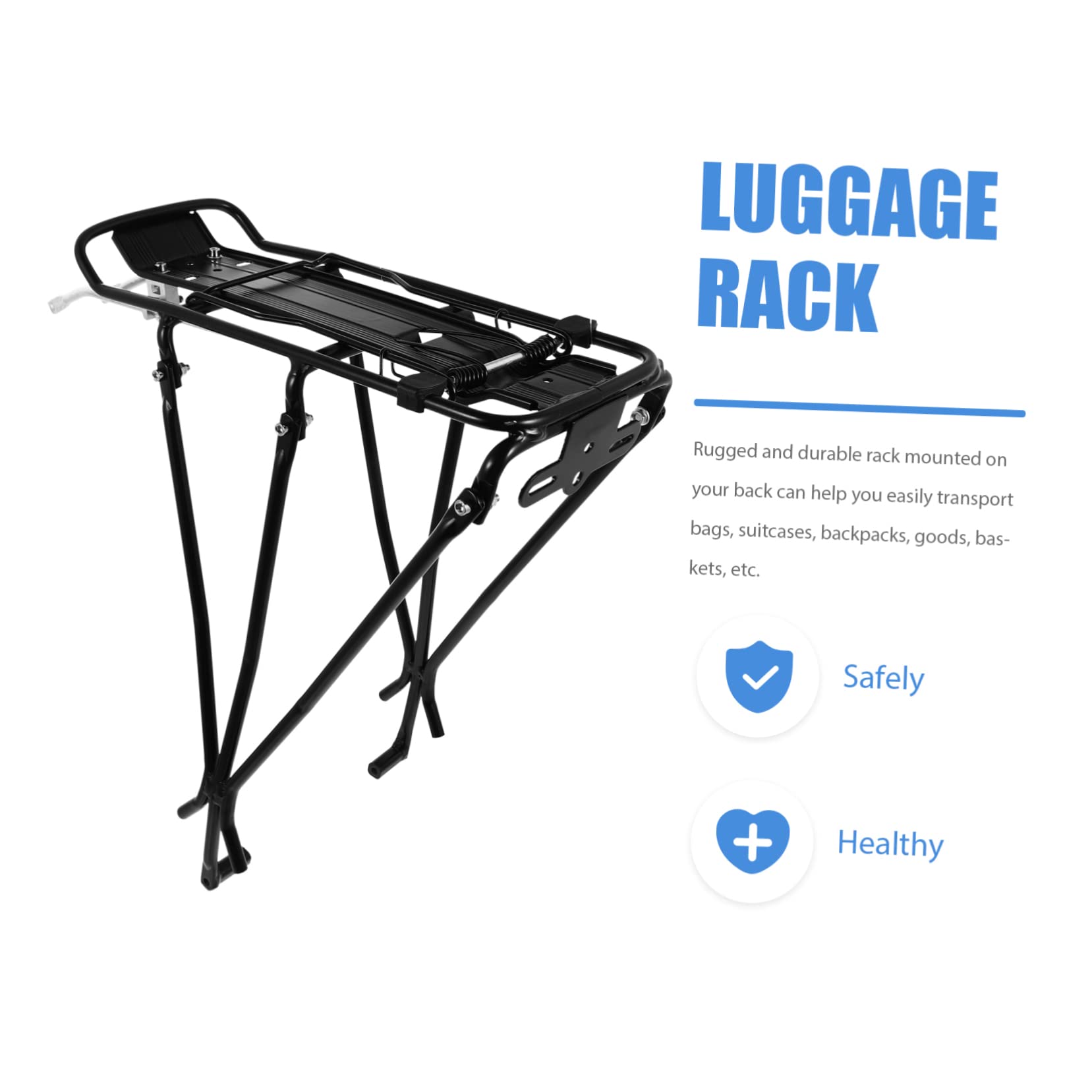Toddmomy 1Pc Mountain Bike Cargo Rack Durable Rear Rack for of Panniers Backpacks and More Lightweight Stable and Black
