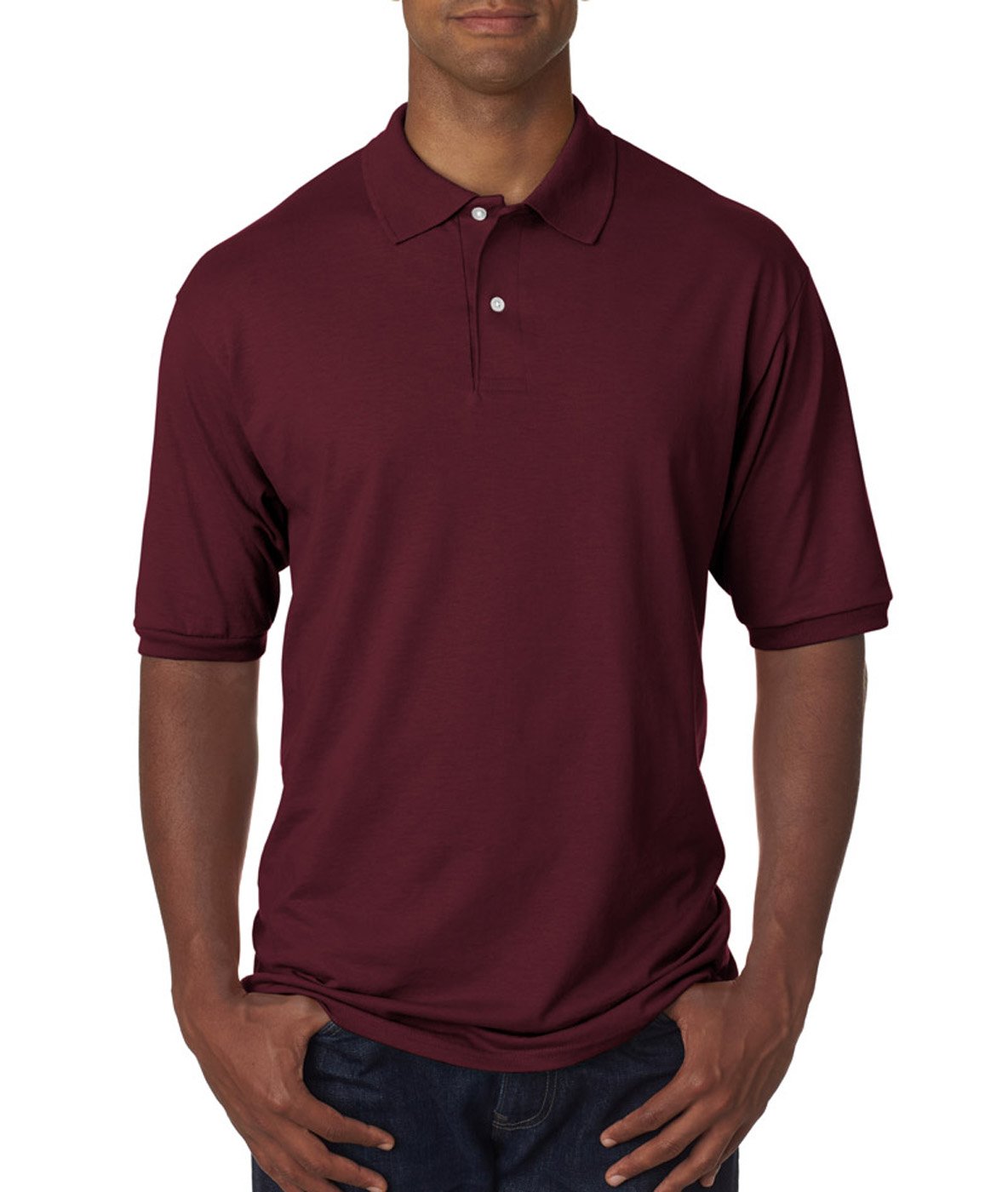 Jerzees SpotShield 5.6-Ounce Jersey Knit Sport Shirt, XL, Maroon