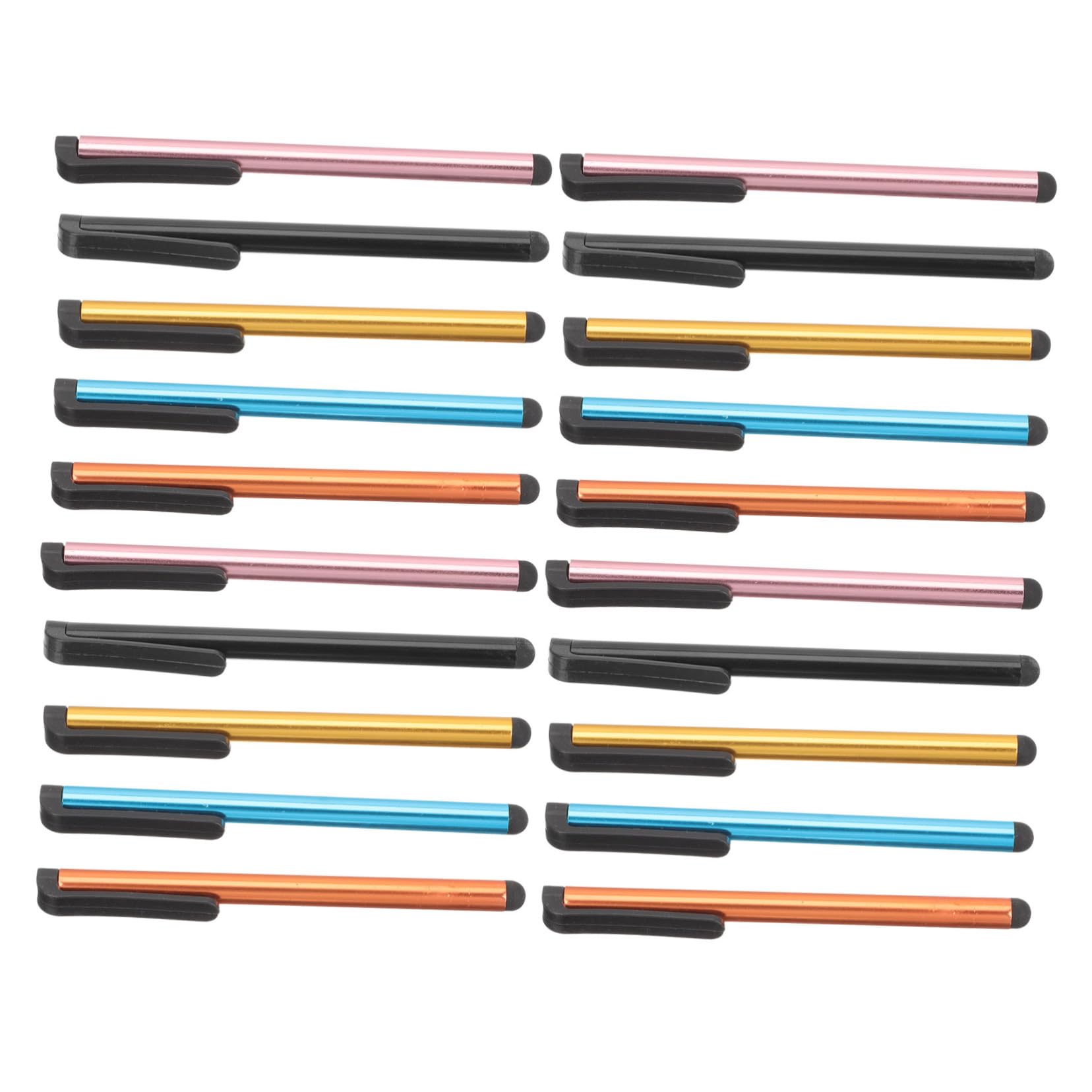 5 Stylets Double Tête Haute Précision - Compatible Tous écrans Tactiles - Noir, Blanc, Rose, Bleu - Pour Bureau/école