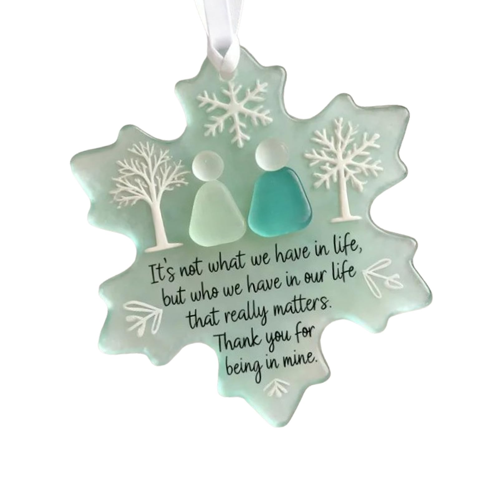 Snowflake Pendant Decoration Acrylic Materials Friendship Ornament for Friend Indoor Outdoor Christmas Party Supplies Acrylic Snowflake Friendship Ornament