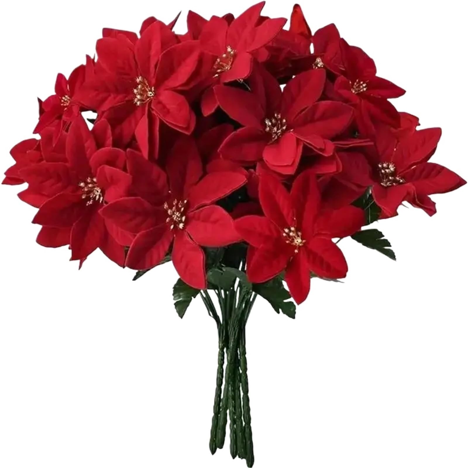 Maryear Artificial Flower 6pcs Red Artificial Flower Bouquets For Christmas Home Garden Table Vase Decoration Wedding Flowers