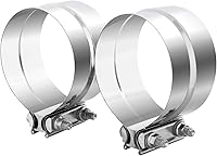 Vista 14 de Abrazadera de escape de 2.0 pulgadas, manga de abrazadera de banda de junta de 2 pulgadas, abrazadera de acoplamiento de acero inoxidable (2 piezas)