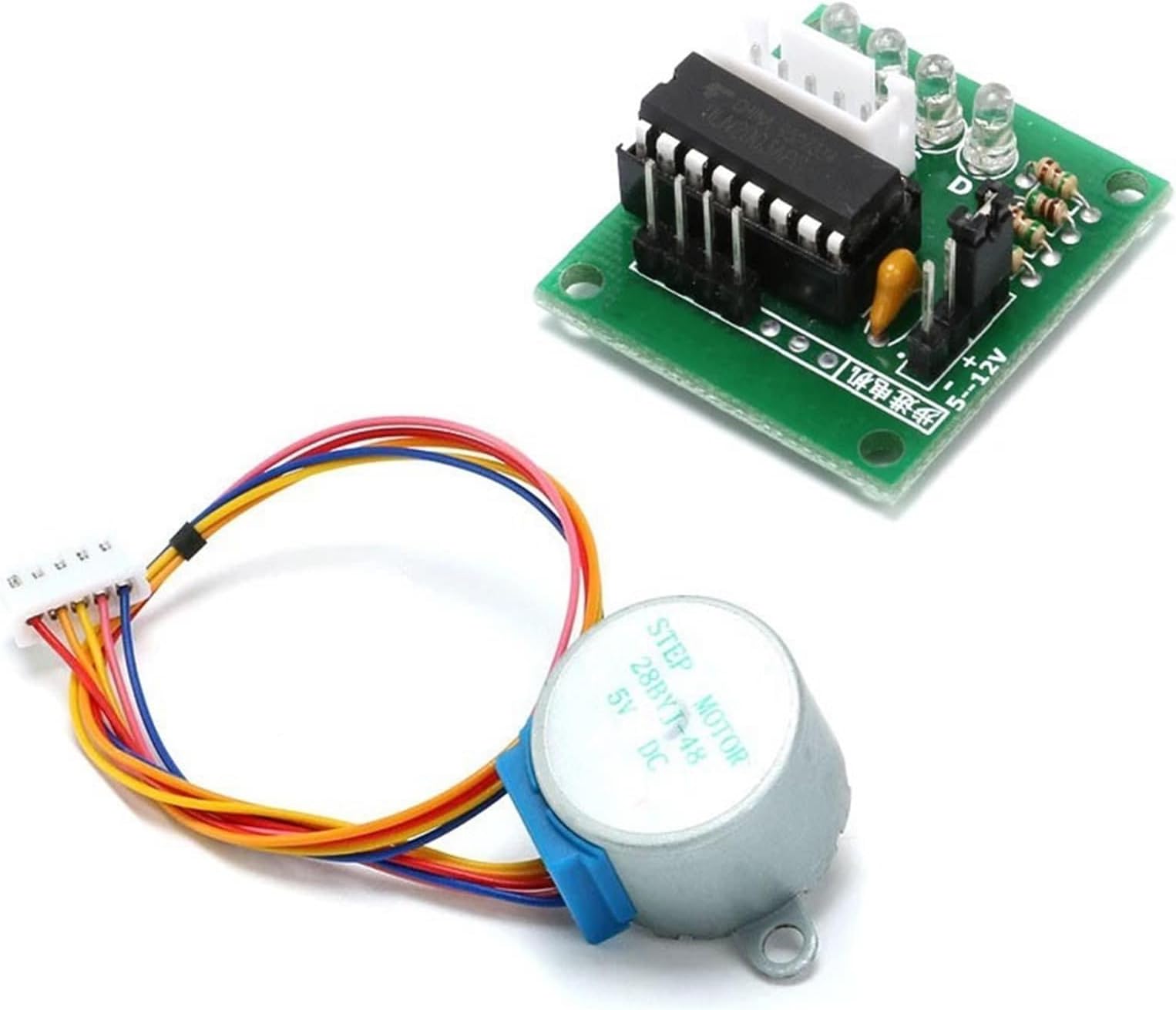 GTPBAO Motion Micro 28BYJ-48 5V DC Gear Stepper Motor 4 Phase 5 Wires Step Motor with ULN2003 Driver Board 1:64 Reduction Ratio Geared Slide