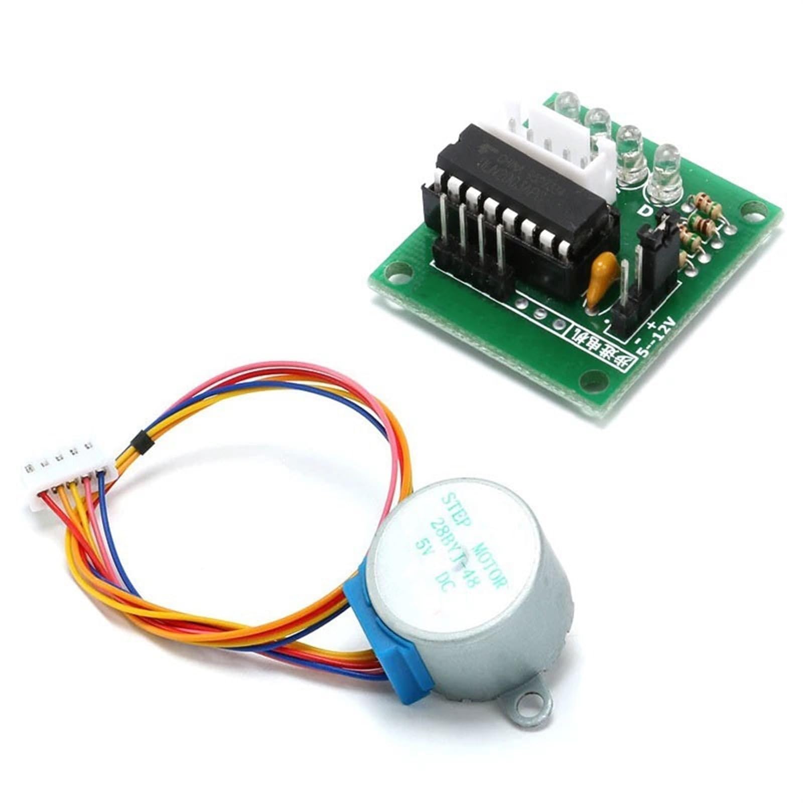 Motion Micro 28BYJ-48 5V DC Gear Stepper Motor 4 Phase 5 Wires Step Motor with ULN2003 Driver Board 1:64 Reduction Ratio Geared Slide