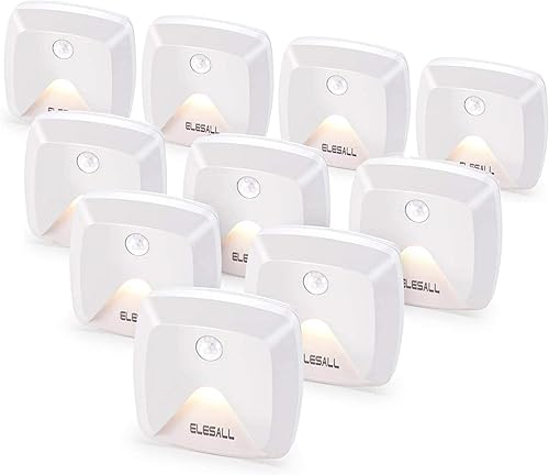 Miniatura 9 de Paquete de 6 luces adhesivas con sensor de movimiento, luz nocturna LED blanca cálida, luces de escalera adhesivas en cualquier lugar, luz