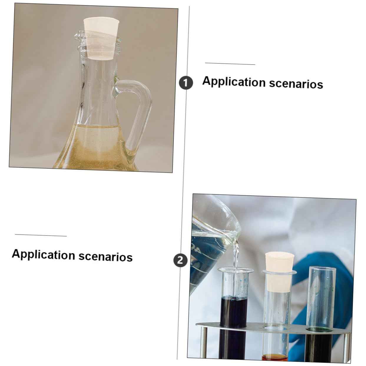 50Pcs Rubber Stopper Bungs for Laboratory Use Solid Hole Sealing Plugs High Temperature for and Research Test Tube