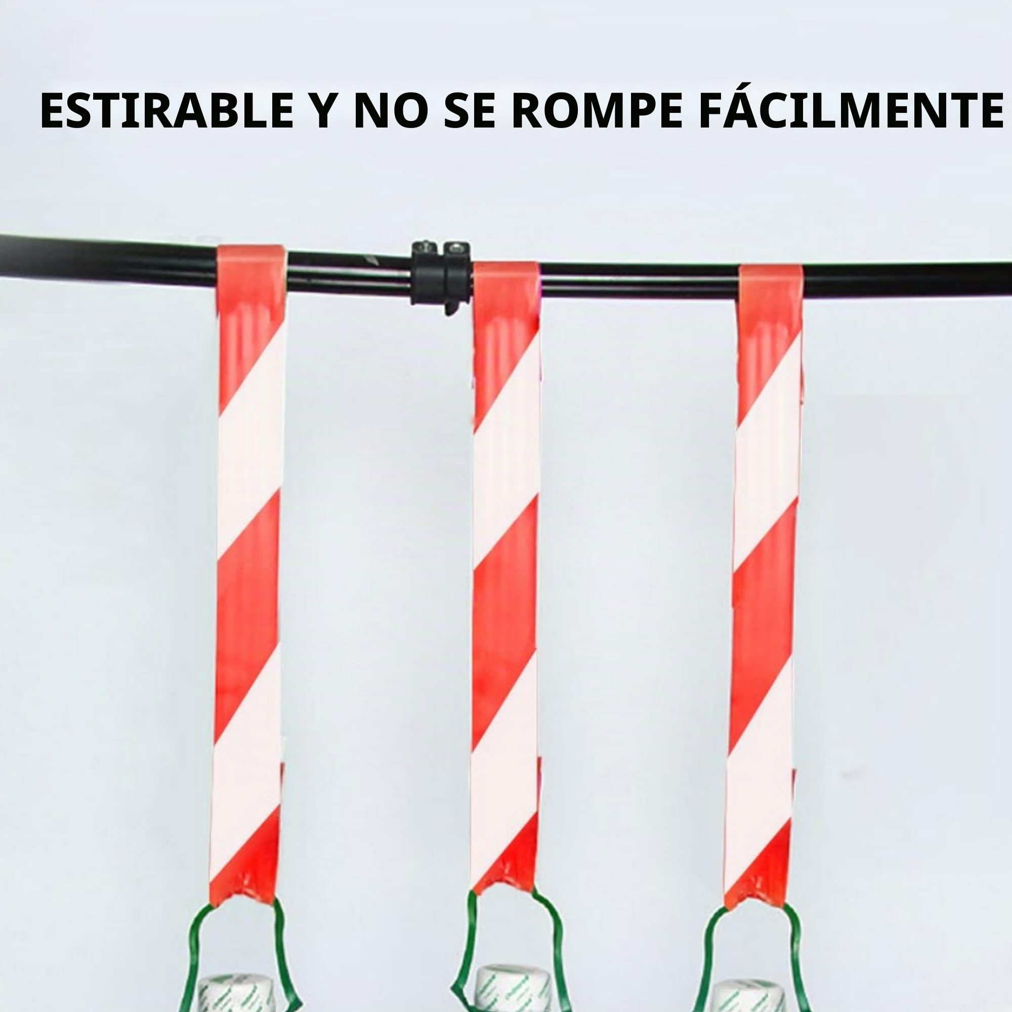 ADHES Cinta Adhesiva de Señalización de Marcado de Advertencia de Peligro, Cinta de Señalización de Suelo de PVC, Roja y Blanca, 50 mm x 32 m, 5 Rollos