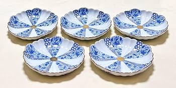 Amazon.co.jp: 有田焼 西山窯 古伊万里 金彩 染付亀甲唐草文 菊