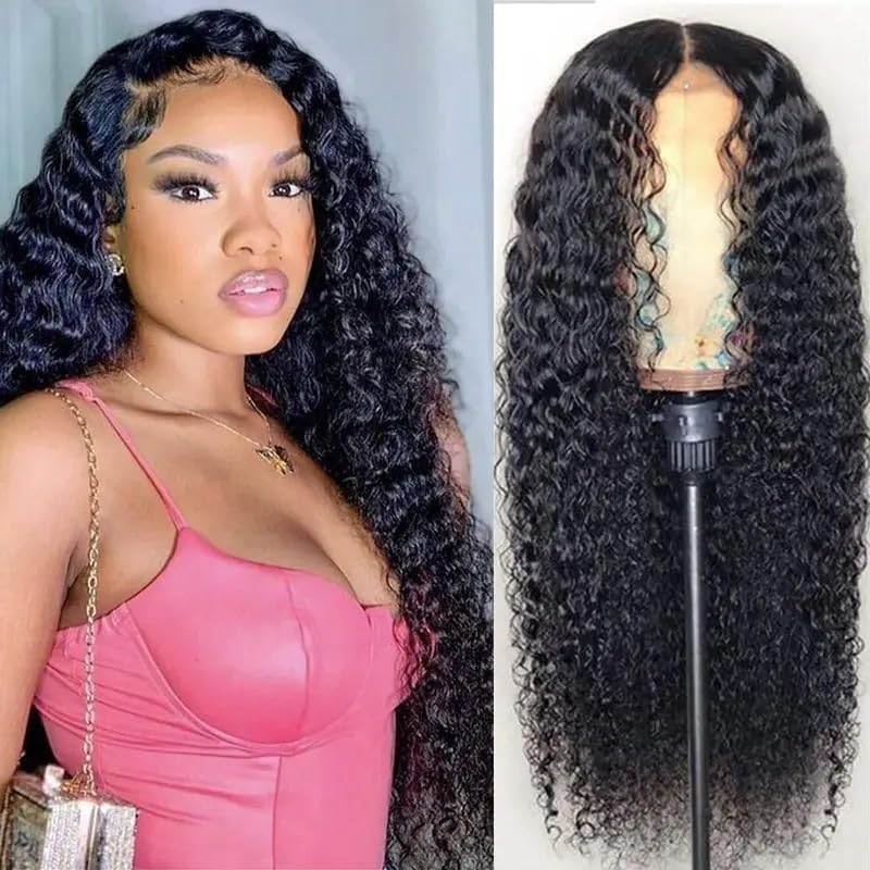 Amazon.com : mdgfge 26 Inch Deep Wave Lace Front Wigs  display picture 3