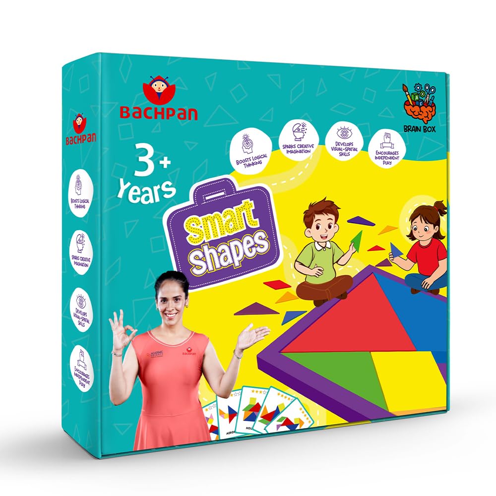 Bachpan Tangram Puzzle Toy for Kids | Brain Box Soft EVA Foam Learning Puzzle for Shapes, Colors & Brain Development | Montessori Educational Toy for Ages 3-8-image-5