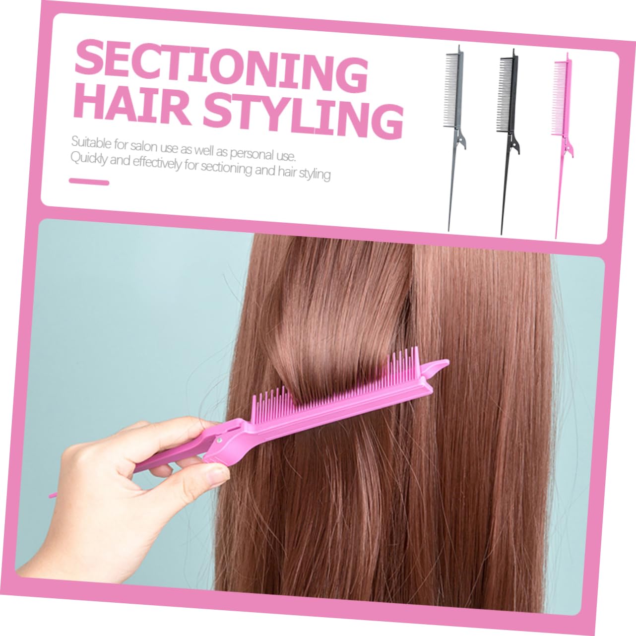 Healeved 9piezas Peines De Rata De Carbono Para Peinar y Teñir Cabello Peines Profesionales Para Corte y Sección De Cabello