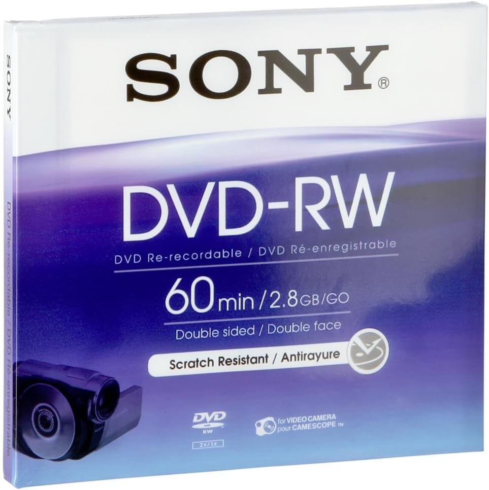 Sony 8cm Double-Sided DVD-RW with Hangtab - Single