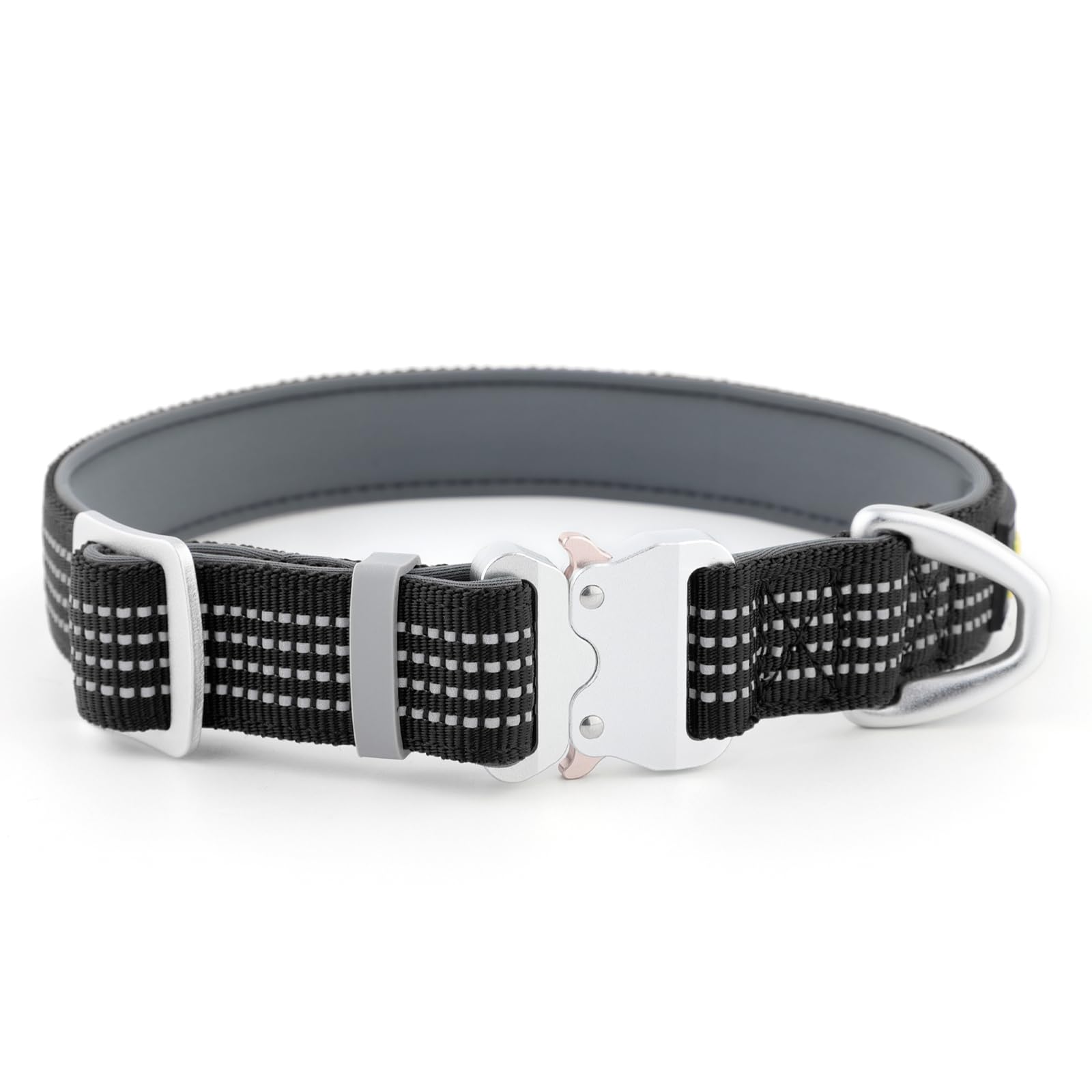 Plutus Pet Reflective Dog Collar with Aviation Aluminum Buckle, Neoprene Padded for comfort Lightweight