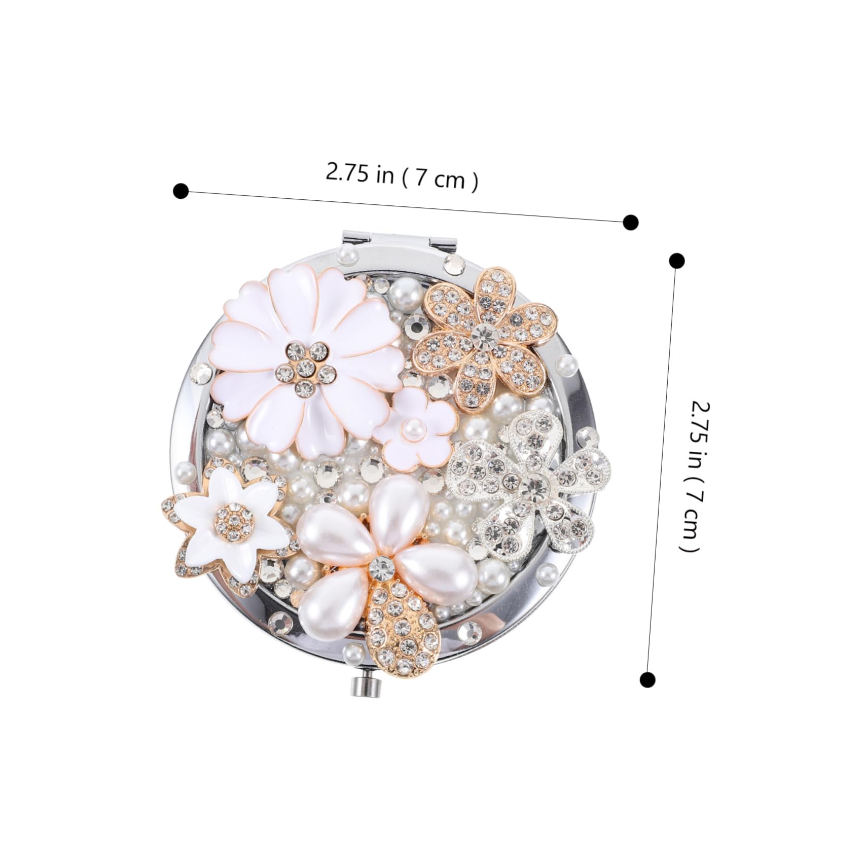 3piezas Espejo De Maquillaje Mini Diseño De Flores Espejo Aumentador para Maquillaje Accesorio Portátil para Mujeres para Viajes y Uso Diario