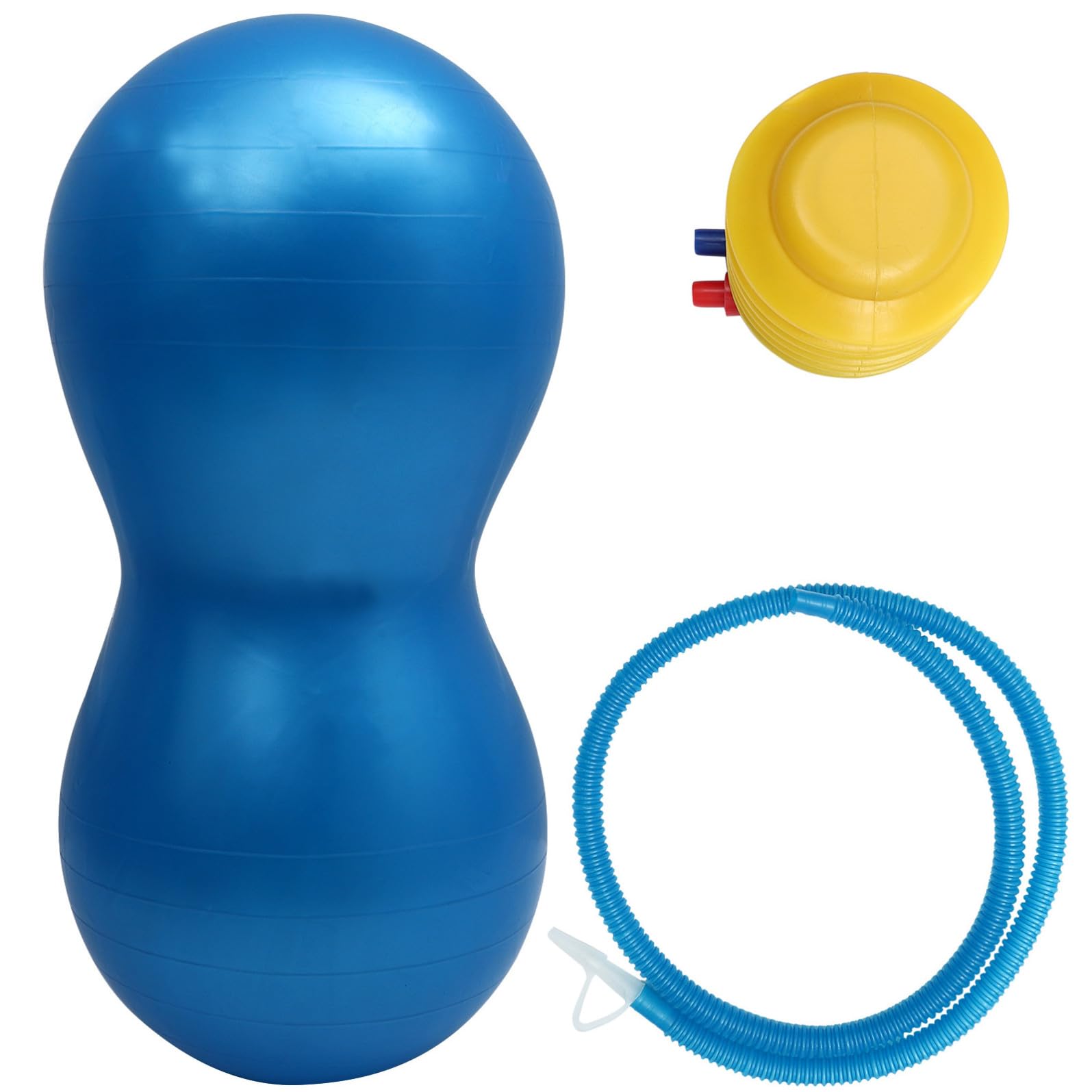 OSALADI Palla per Esercizi Yoga a Forma di Arachide in Pvc Spessa Anti-scoppio 45x90 Cm con Gonfiatore per Allenamento Fitness e Bodybuilding Sicura e Resistente